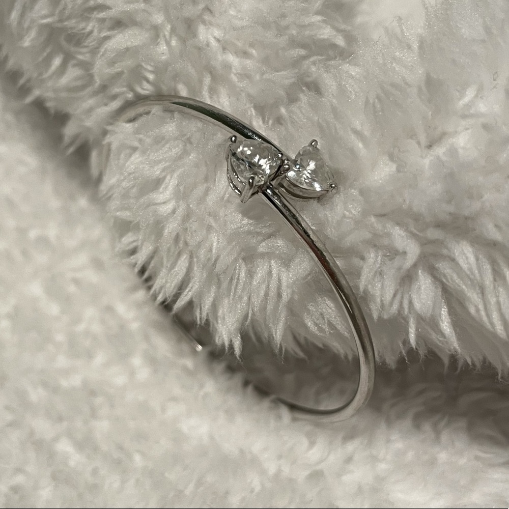 Heart bangle - 2 CZ stones